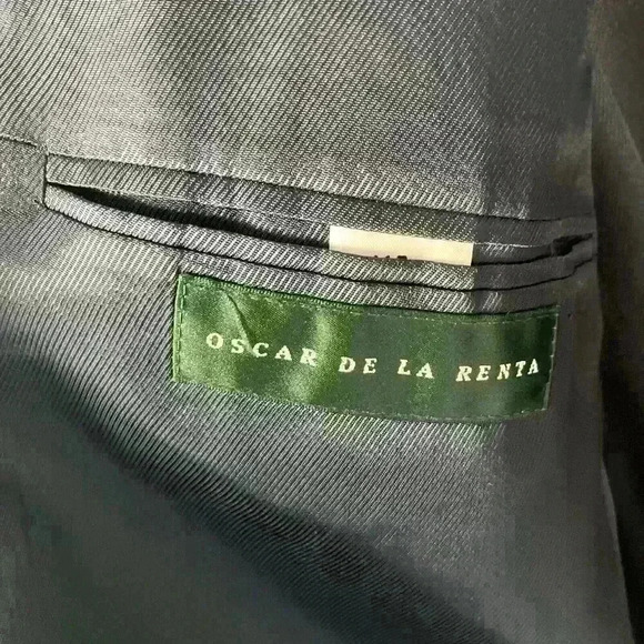 Oscar de la Renta Sport Coat Mens Size 44R Blue Wool Blazer Jacket‎ Gold Buttons - Picture 2 of 8